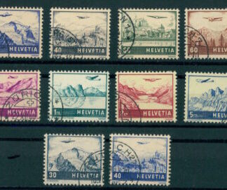 Schweiz, Flugpost 1941–1948, Gestempelt