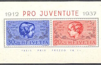SCHWEIZ, Pro Juventute Block 1937, postfrisch
